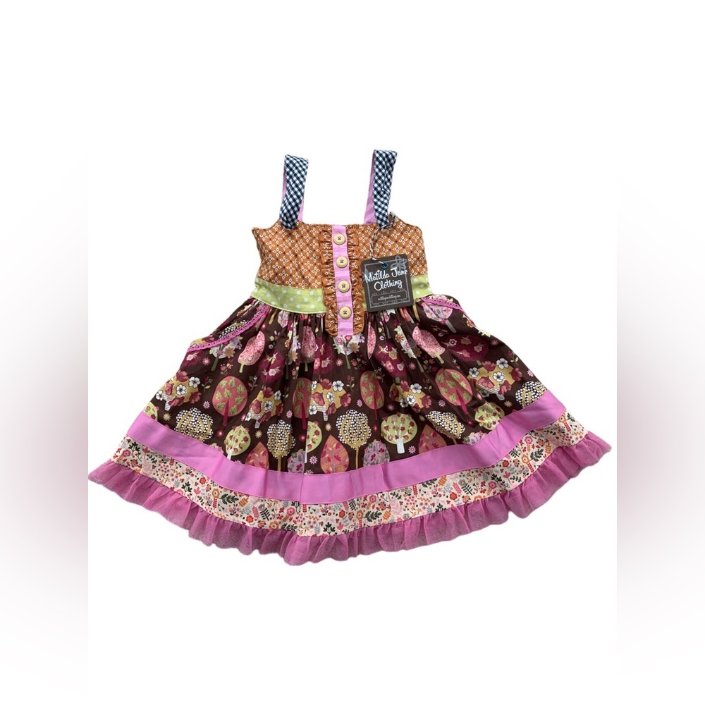 Matilda Jane NWT Size 2 Spinning with Joy Boho Tulle Knot Tree Print Dress